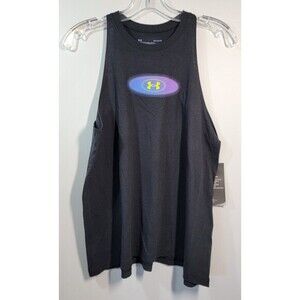 Under Armour HeatGear SYCSI Graphic Tank Top Women's Medium Black Loose Fit